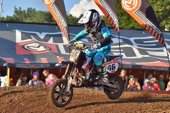 Luke Fauser scored the 51cc (7-8) Limited moto win on Thursday. PHOTO BY KEN HILL/MX SPORTS.